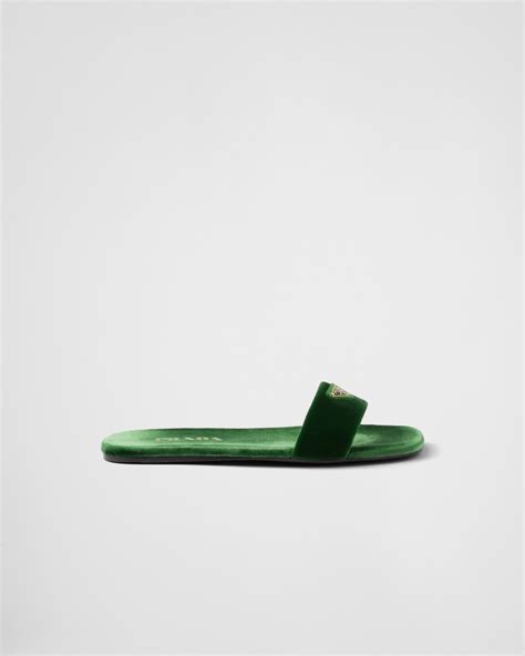 prada womens slippers|Prada flat velvet slides.